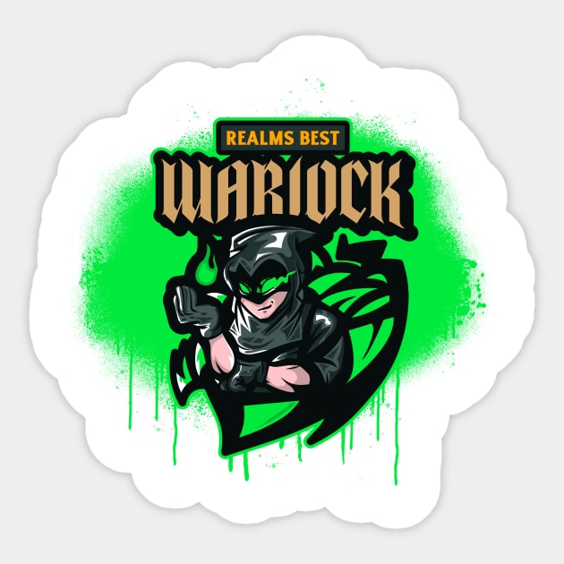 Realms Best Warlock Sticker by ArthellisCreations